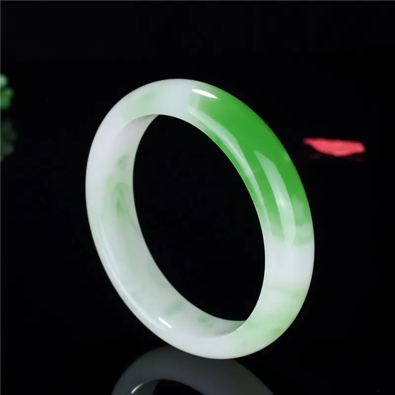 Green Jade Flat Bracelet for Women - Image 2