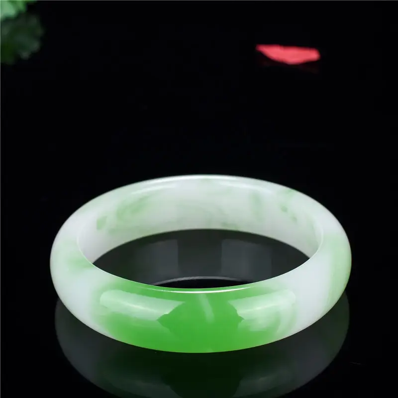 Green Jade Flat Bracelet for Women - Image 3