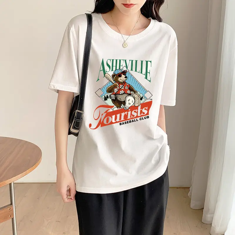 Summer new short sleeve t-shirt women's loose Korean style ins women's all-match cartoon printed inner half sleeve top