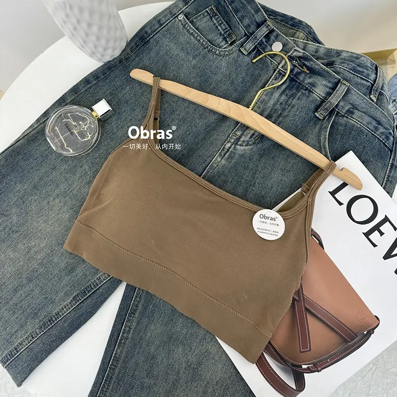Obras beauty back underwear women's push-up bottoming vest popular strap tube top summer simple small chest beauty back