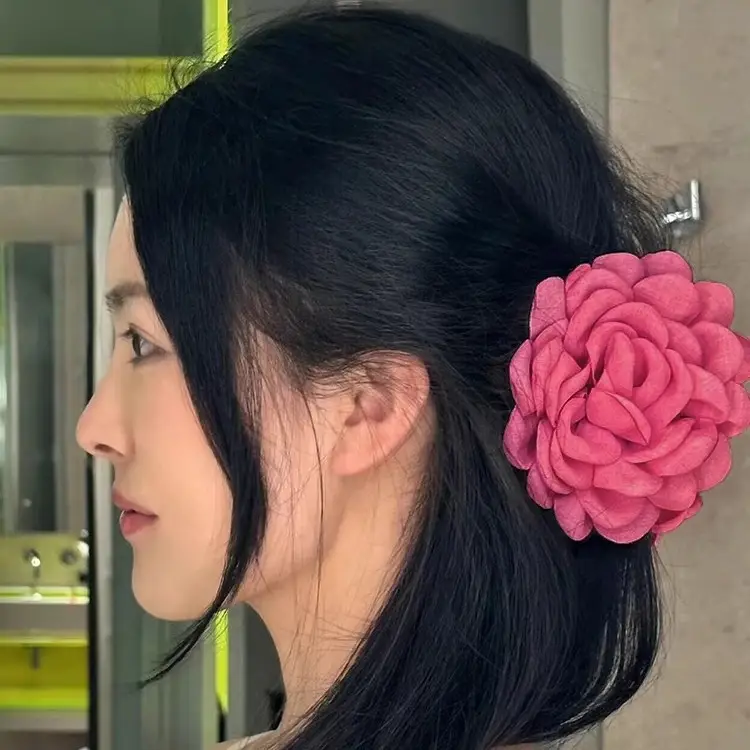Pink French Rose Hairpin Clip for Women - Image 7