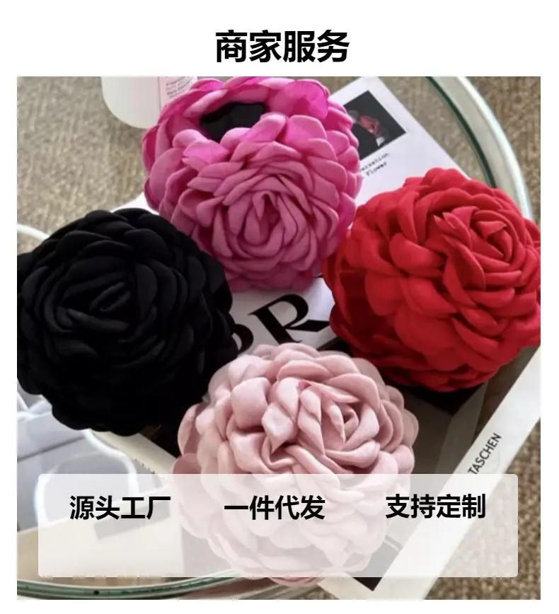 Pink French Rose Hairpin Clip for Women — feature 6