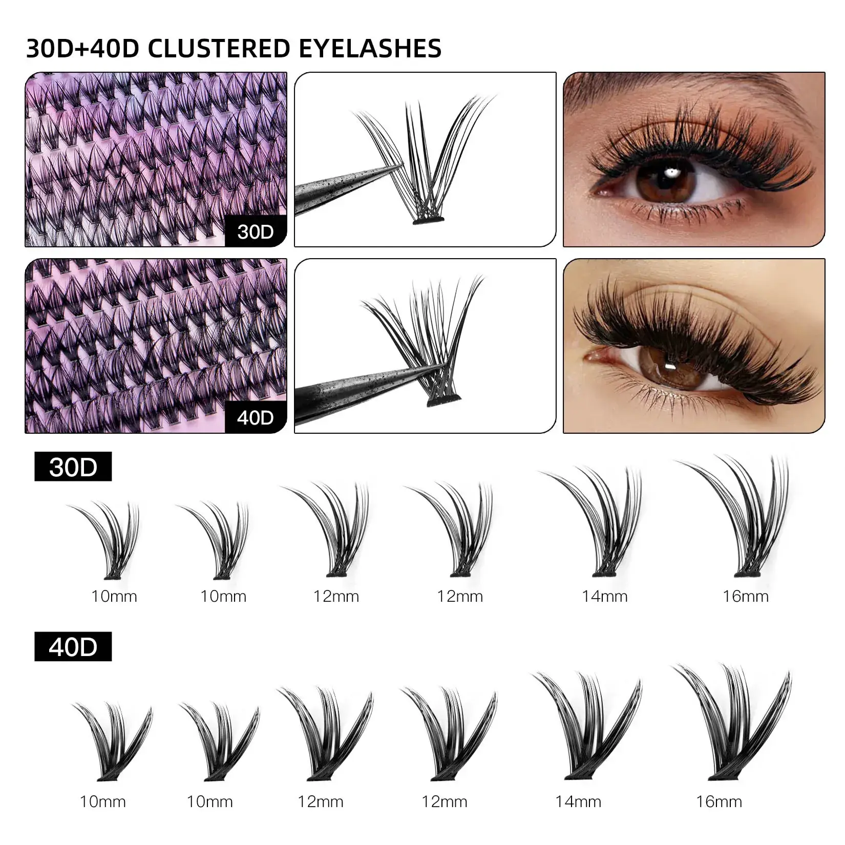 Pink False Eyelashes Set with 12 Rows & Hot Melt - Image 21
