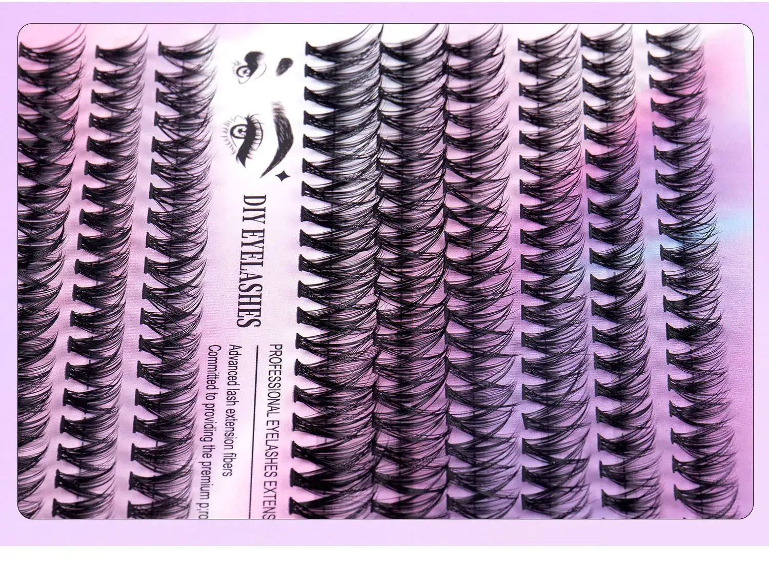Pink False Eyelashes Set with 12 Rows & Hot Melt — feature 13