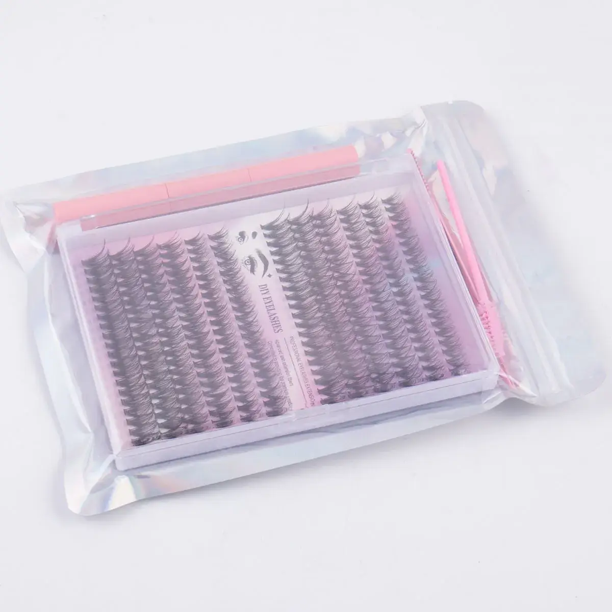 Pink False Eyelashes Set with 12 Rows & Hot Melt — feature 16