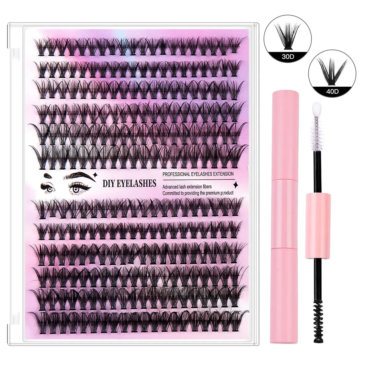 30D + 40D + pink double-headed glue