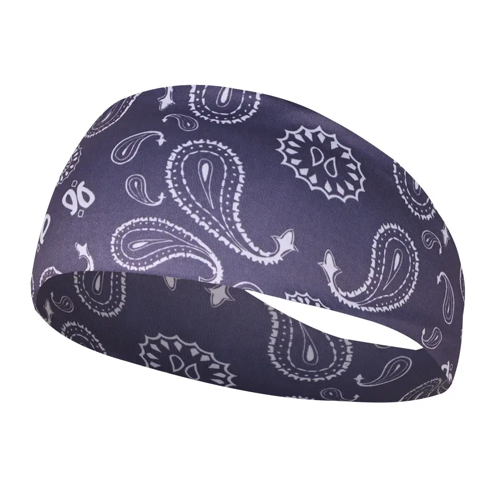 Black Paisley Sweat-Proof Running Headband - Image 6