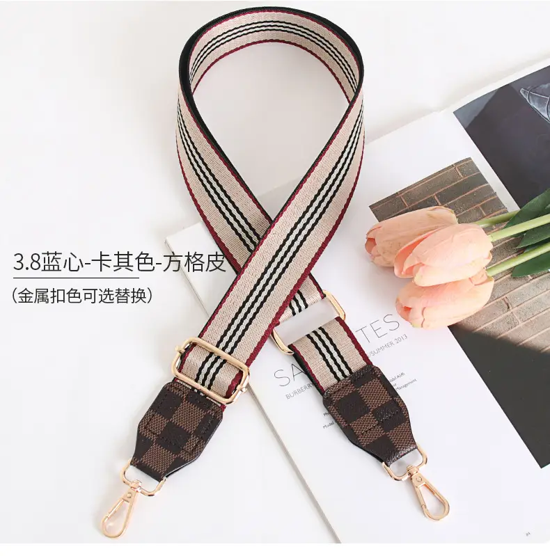 Women's Crossbody Bag with Adjustable Striped Leather Lining & Metal Clasp — feature 11