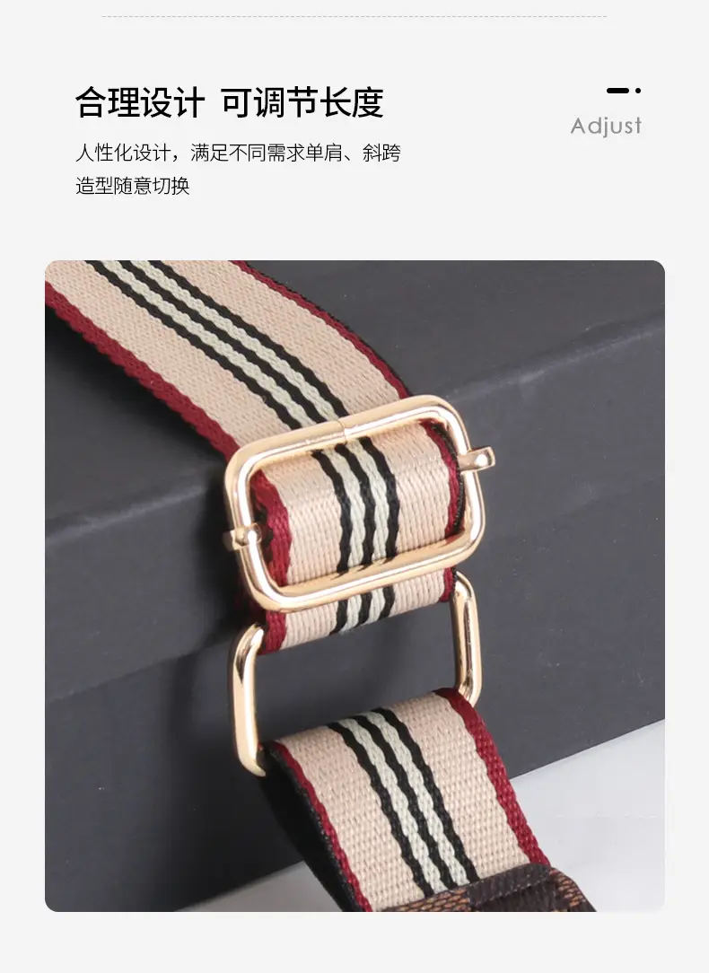 Women's Crossbody Bag with Adjustable Striped Leather Lining & Metal Clasp — feature 20