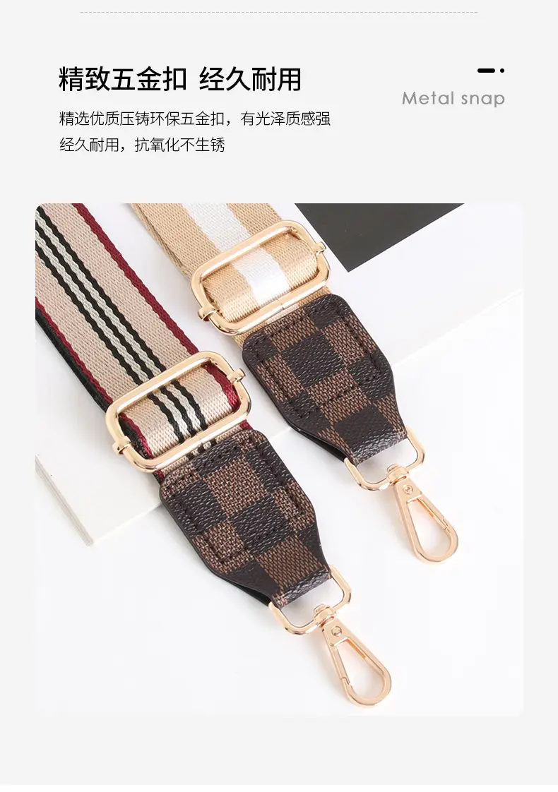 Women's Crossbody Bag with Adjustable Striped Leather Lining & Metal Clasp — feature 21