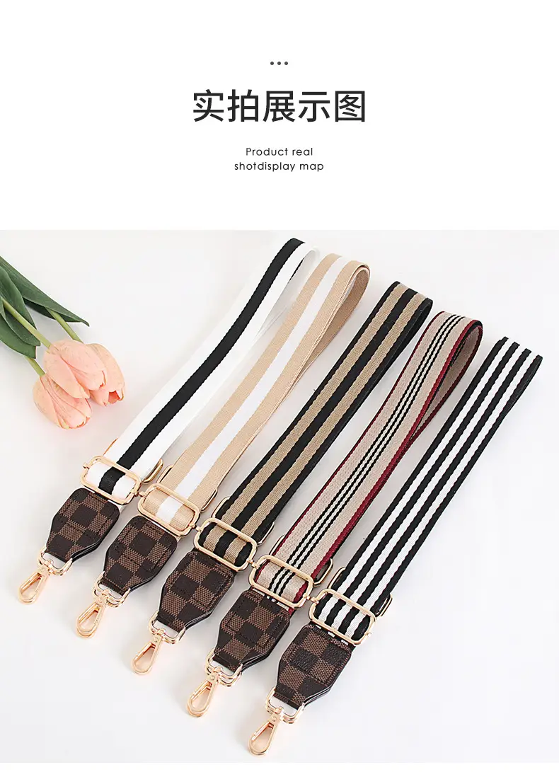 Women's Crossbody Bag with Adjustable Striped Leather Lining & Metal Clasp — feature 22