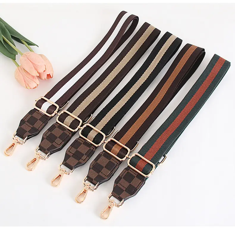 Women's Crossbody Bag with Adjustable Striped Leather Lining & Metal Clasp — feature 23