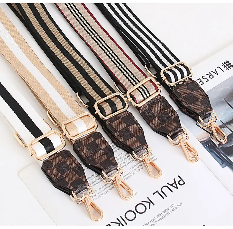 Women's Crossbody Bag with Adjustable Striped Leather Lining & Metal Clasp — feature 24