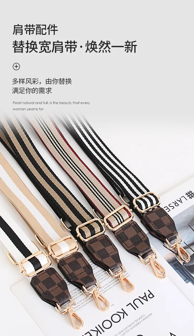 Women's Crossbody Bag with Adjustable Striped Leather Lining & Metal Clasp — feature 3