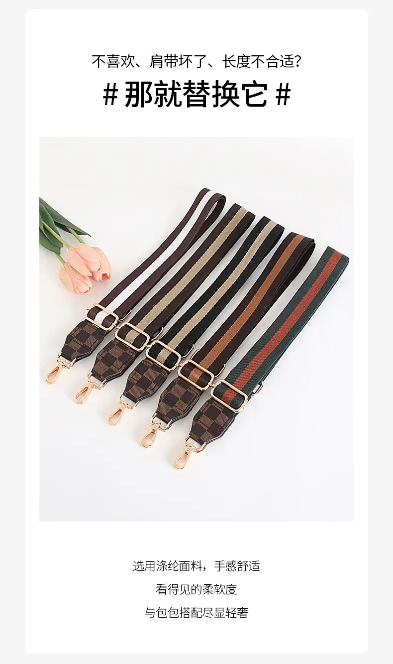 Women's Crossbody Bag with Adjustable Striped Leather Lining & Metal Clasp — feature 5
