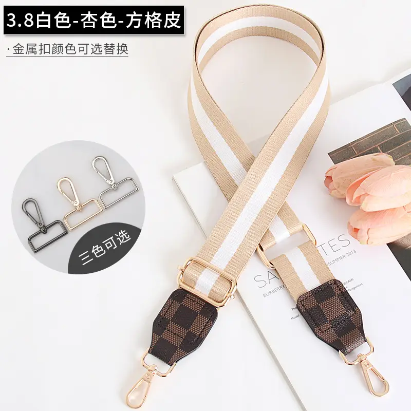 Women's Crossbody Bag with Adjustable Striped Leather Lining & Metal Clasp