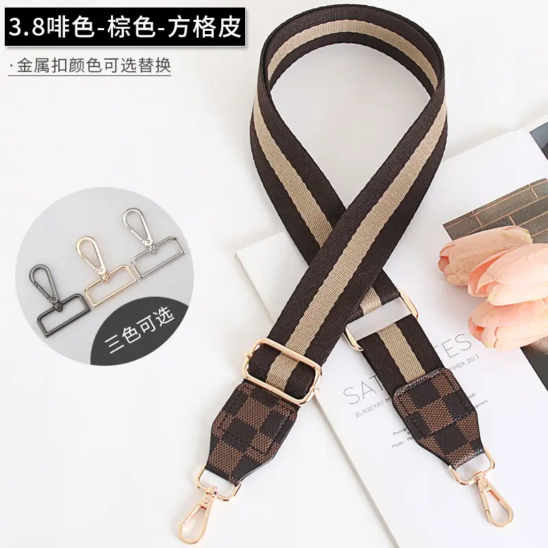 Women's Crossbody Bag with Adjustable Striped Leather Lining & Metal Clasp