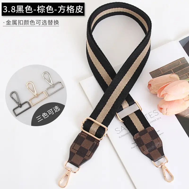 Women's Crossbody Bag with Adjustable Striped Leather Lining & Metal Clasp