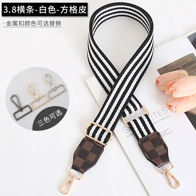 Women's Crossbody Bag with Adjustable Striped Leather Lining & Metal Clasp