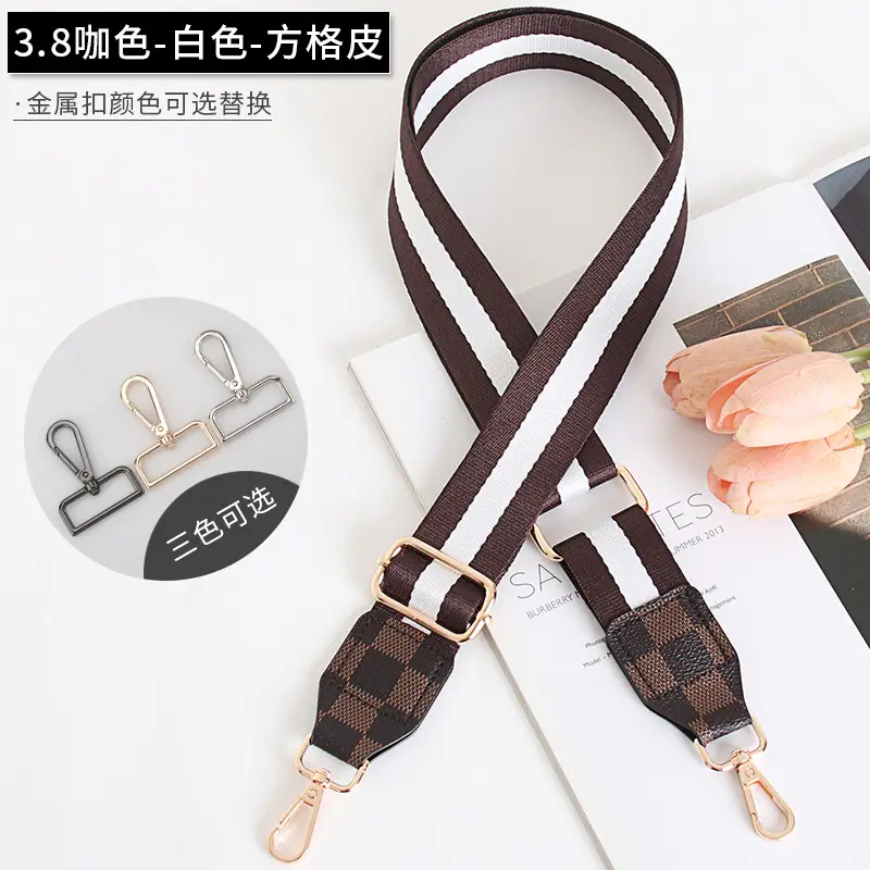Women's Crossbody Bag with Adjustable Striped Leather Lining & Metal Clasp