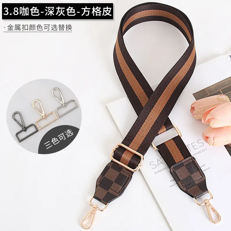 Women's Crossbody Bag with Adjustable Striped Leather Lining & Metal Clasp