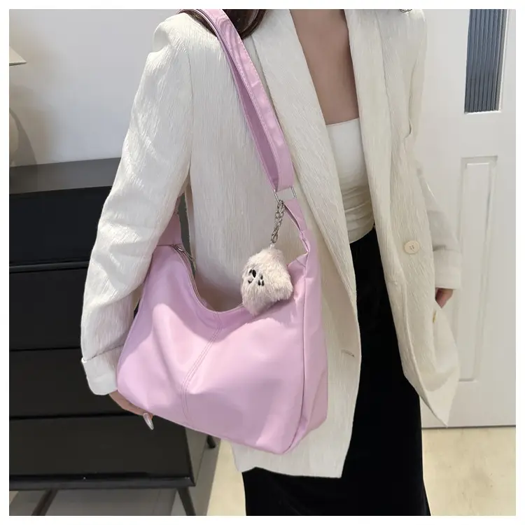 Soft PU Shoulder Bag Women Pink 2024 Spring - Image 9
