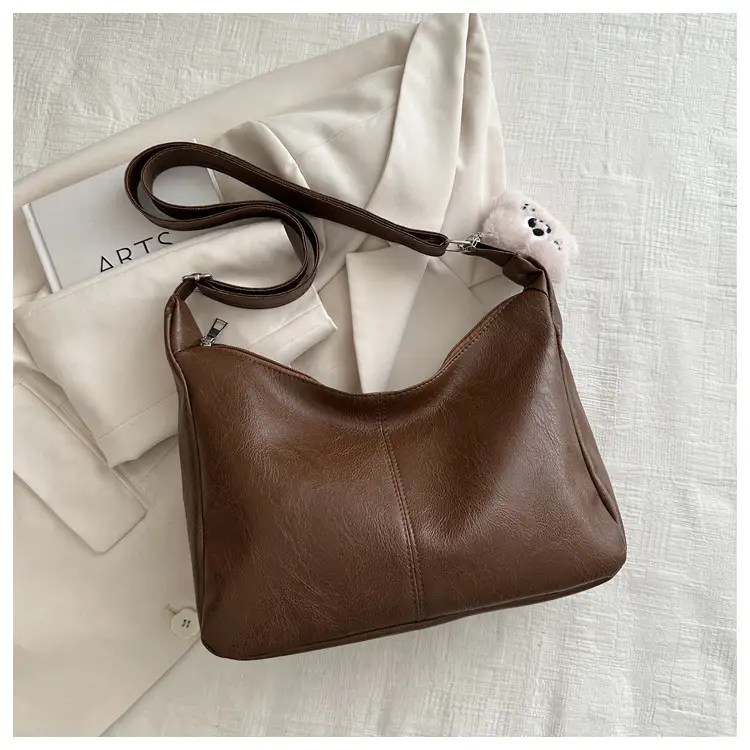 Soft PU Shoulder Bag Women Pink 2024 Spring - Image 5
