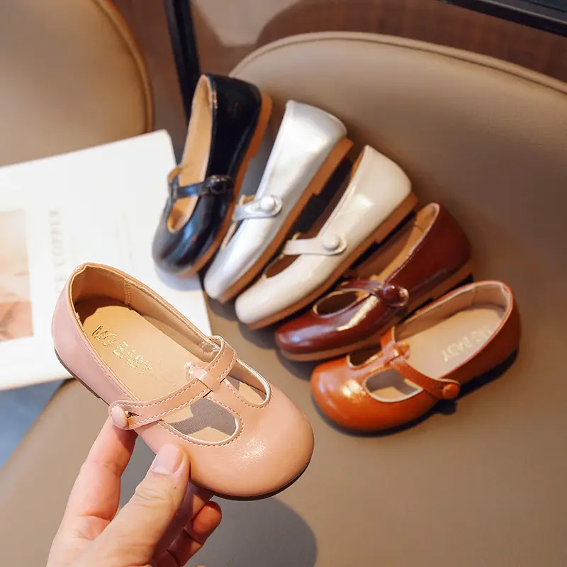 2025 Spring Korean Style Girls Leather Shoes with Buckle & Soft Sole - Image 9