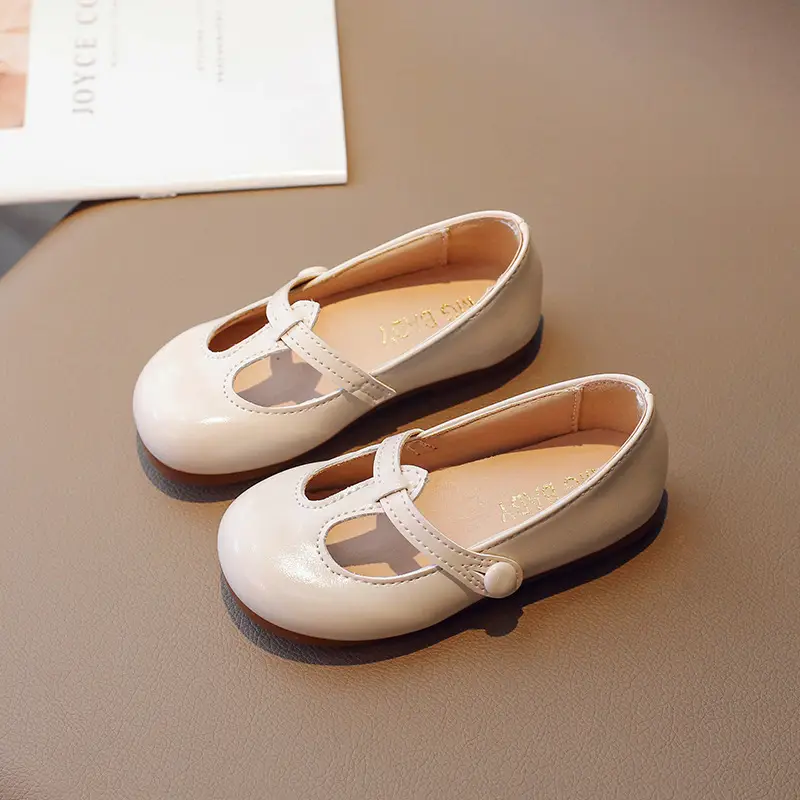 2025 Spring Korean Style Girls Leather Shoes with Buckle & Soft Sole - Image 2