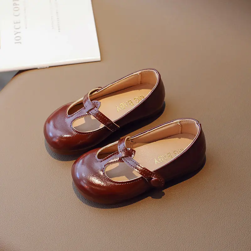 2025 Spring Korean Style Girls Leather Shoes with Buckle & Soft Sole - Image 5