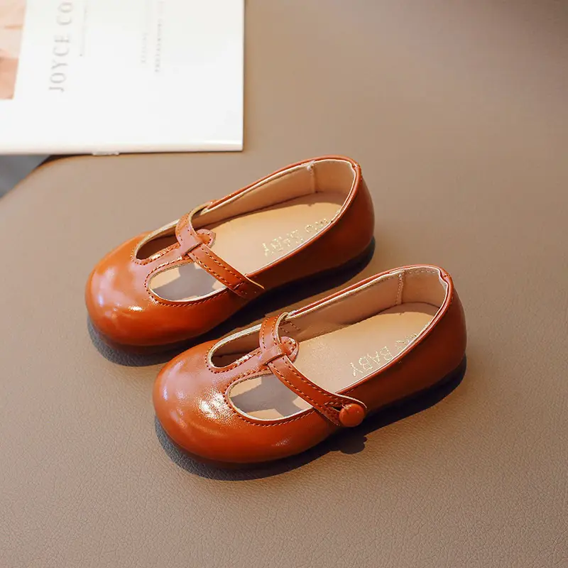 2025 Spring Korean Style Girls Leather Shoes with Buckle & Soft Sole - Image 6