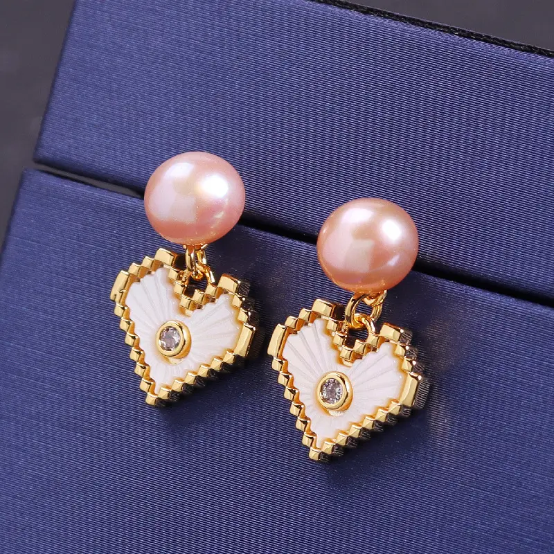Heart-shaped Pearl Earrings for Women Gold Plated — feature 10