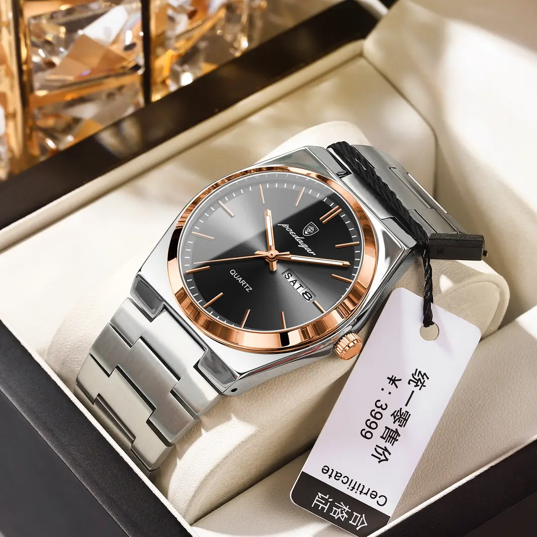 P930 rose gold black surface steel belt