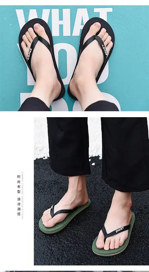 2024 Men Green PVC Flip Flops Beach Casual — feature 15