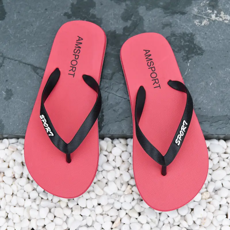 2024 Men Green PVC Flip Flops Beach Casual