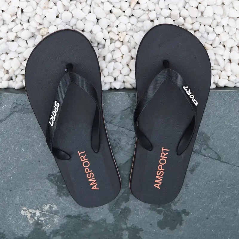 2024 Men Green PVC Flip Flops Beach Casual