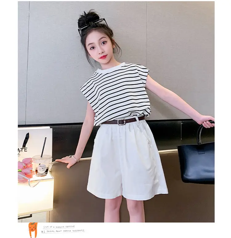 Girls Striped Sleeveless Shorts Summer 2024 — feature 10