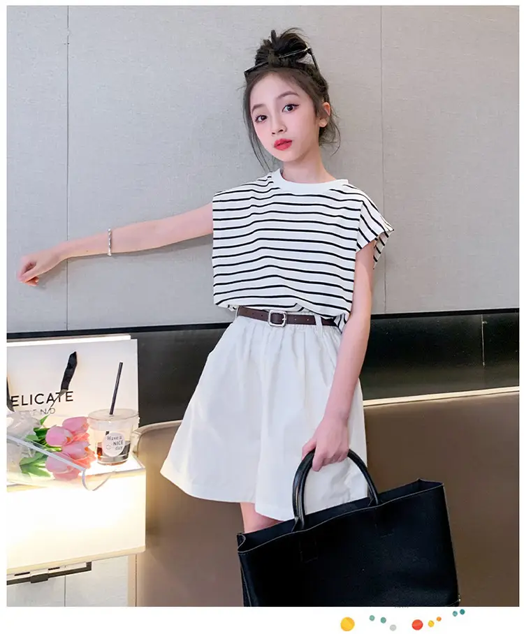Girls Striped Sleeveless Shorts Summer 2024 — feature 14
