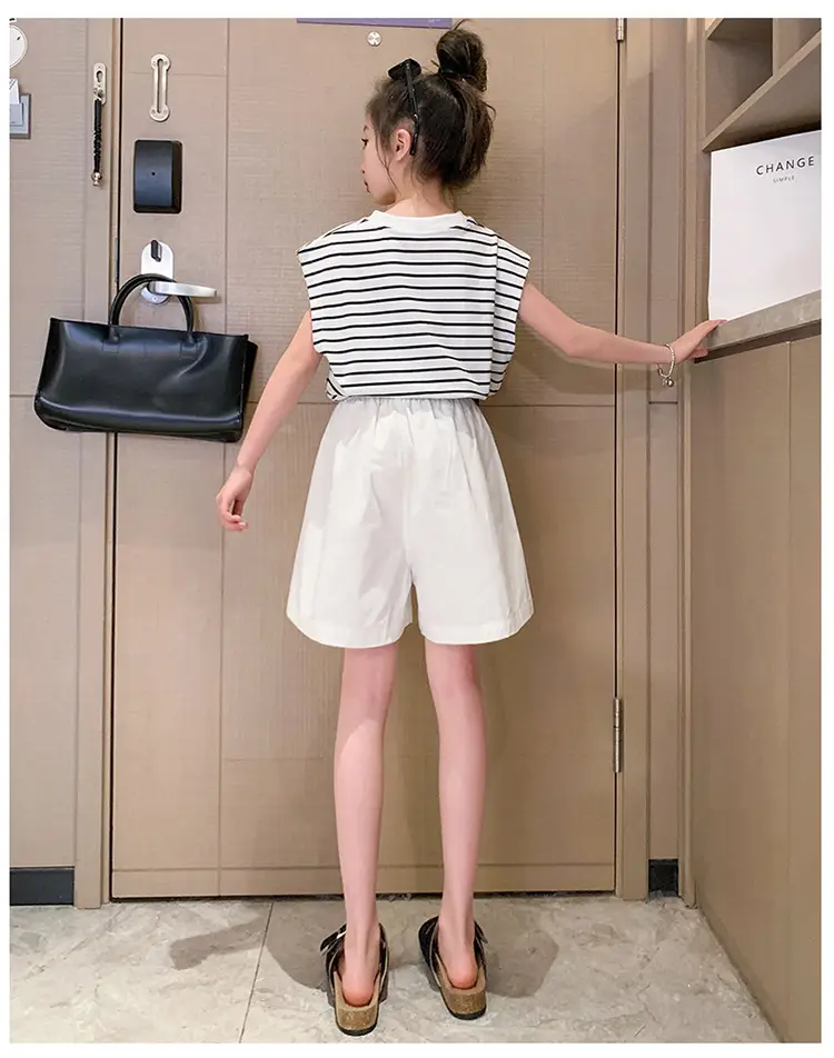 Girls Striped Sleeveless Shorts Summer 2024 — feature 15