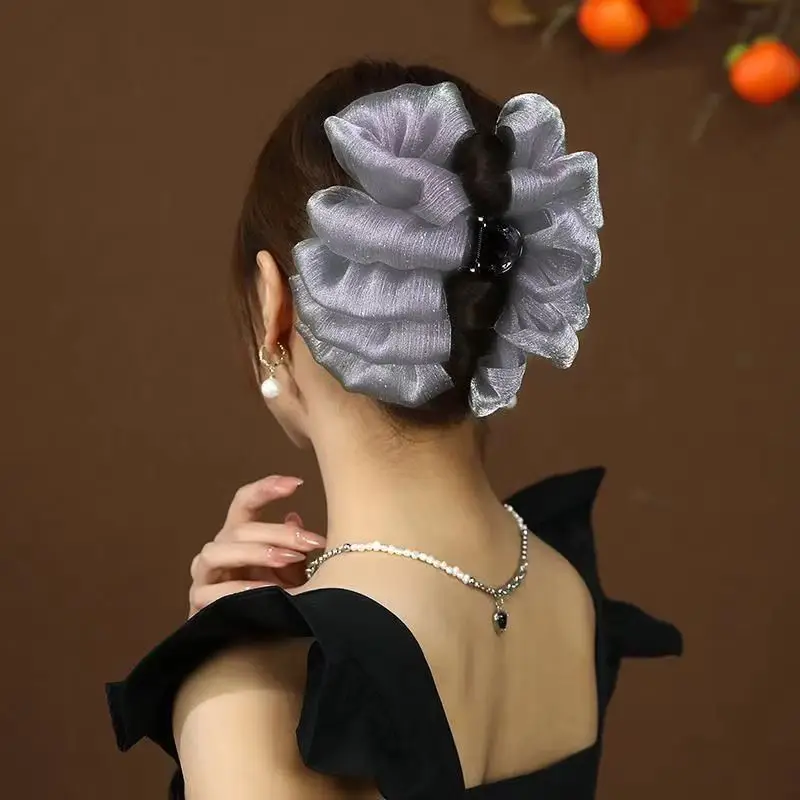 Double-sided Mesh Cloud Bubble Hair Clip Princess Bow 2024 - Image 3