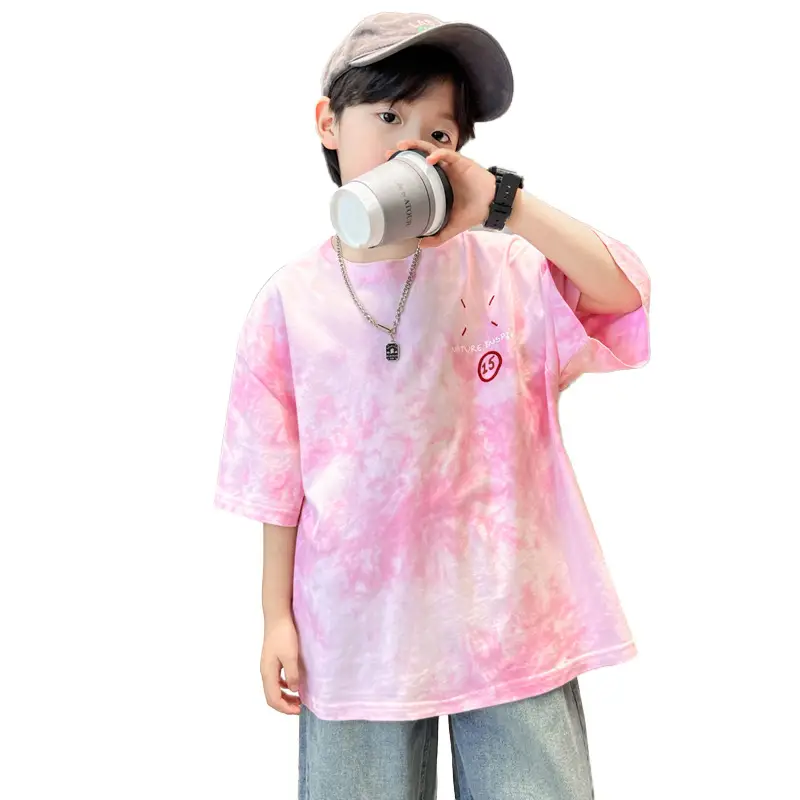 Blue Printed Kids T-Shirt Medium Large Summer Casual Wear - Image 7