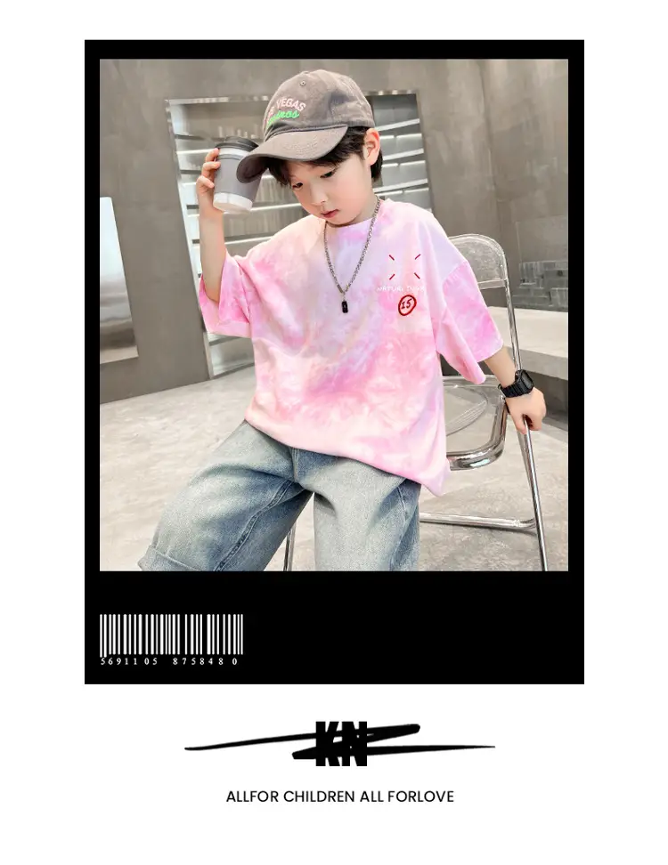Blue Printed Kids T-Shirt Medium Large Summer Casual Wear — feature 16
