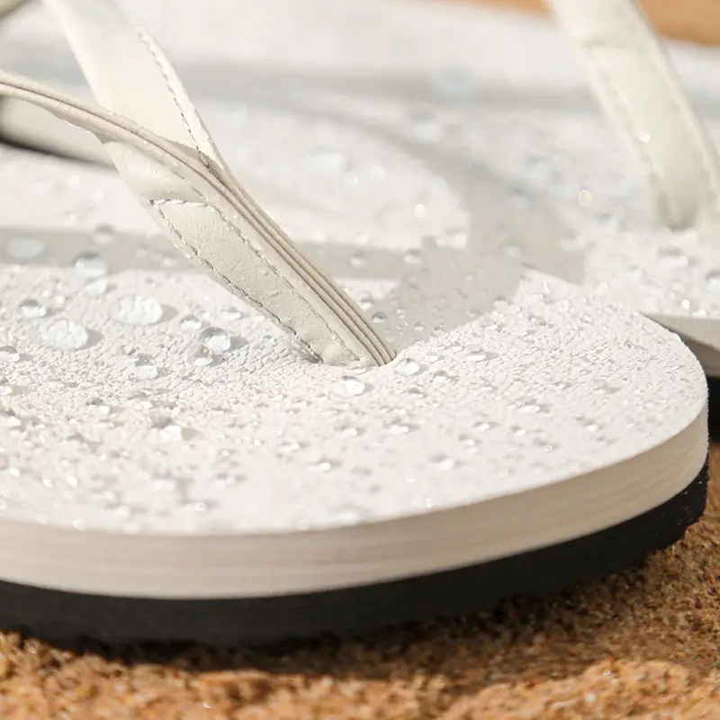 Men's 2025 Summer Flip Flops White Cushioned Large