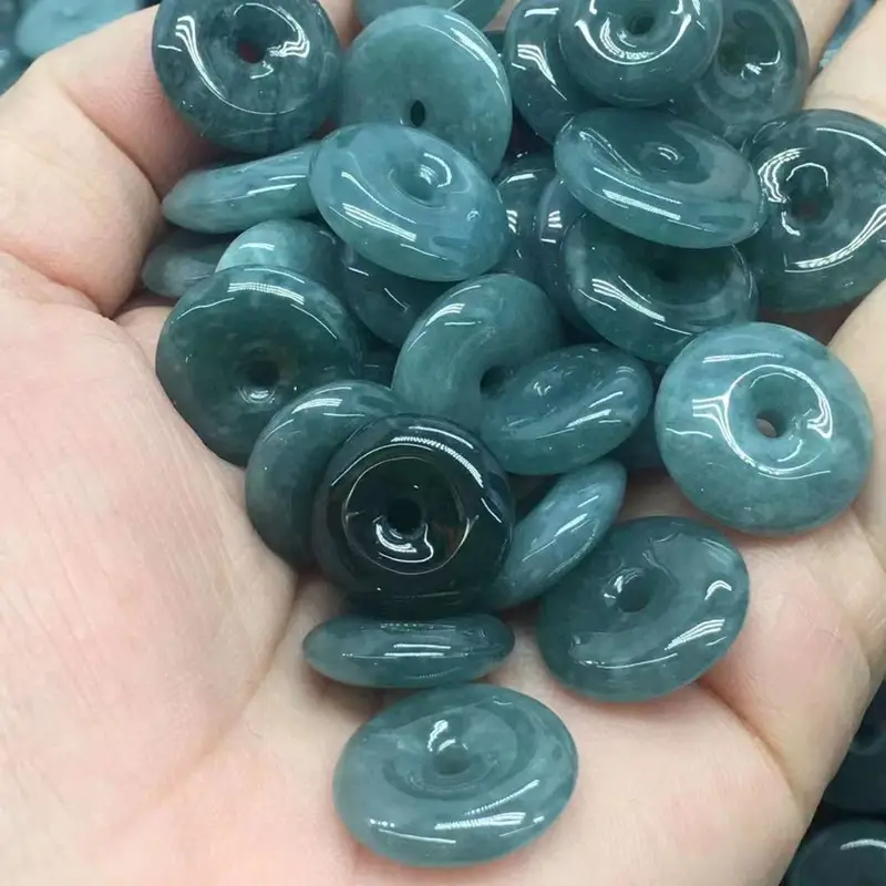 Blue Jade Water Ping Buckle Unisex Pendant - Image 2