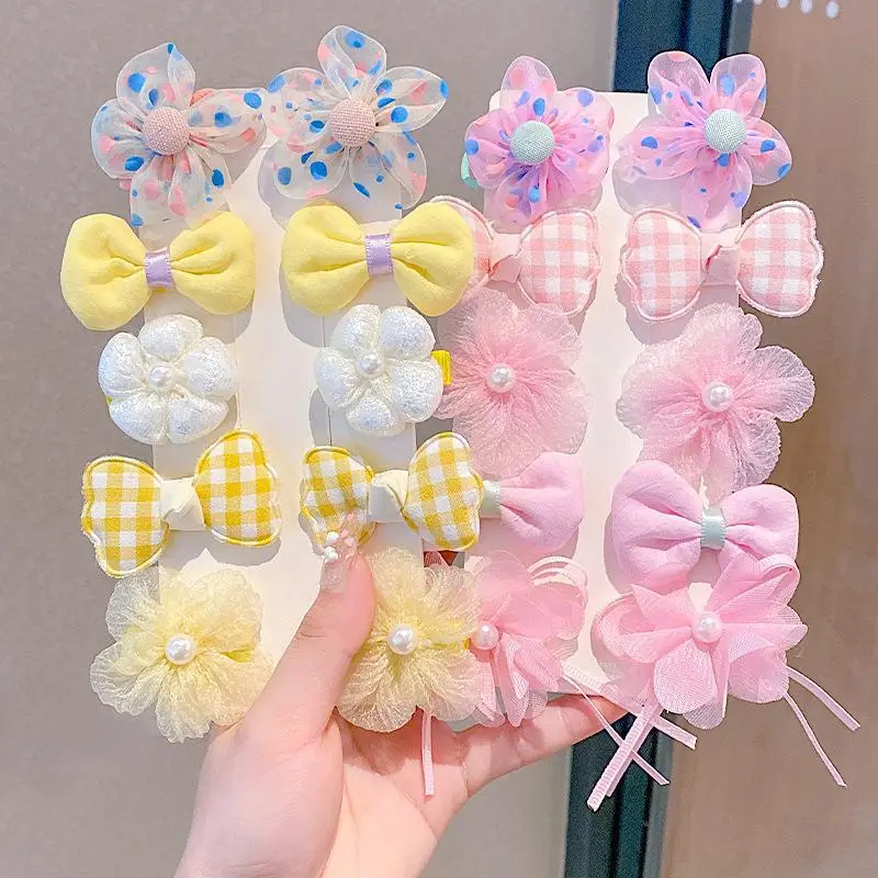 Children's Bow & Flower Hair Clips Set - Image 8