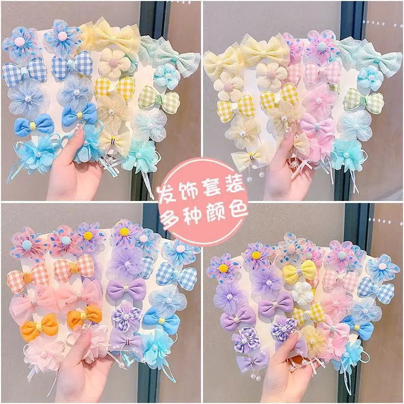 Children's Bow & Flower Hair Clips Set - Image 9