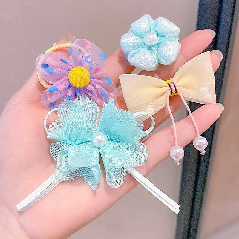 Children's Bow & Flower Hair Clips Set - Image 11