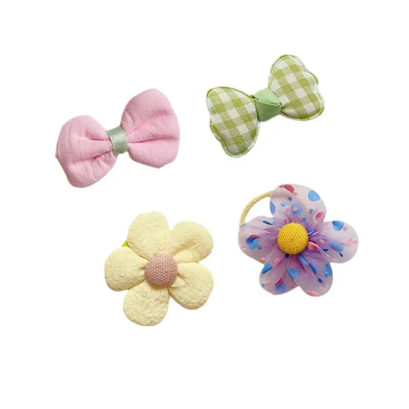 Children's Bow & Flower Hair Clips Set - Image 12