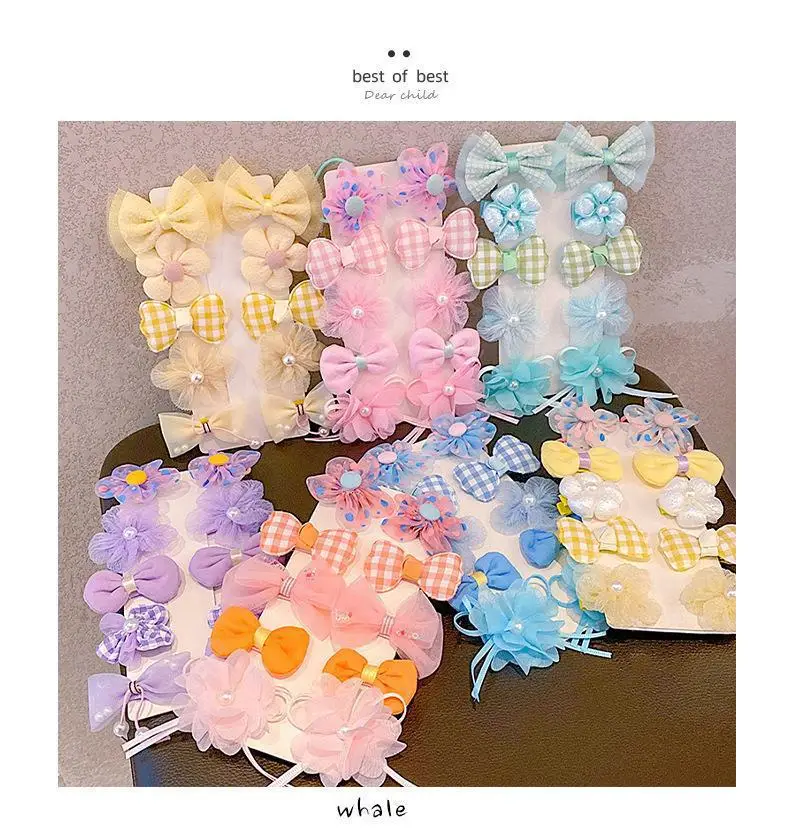 Children's Bow & Flower Hair Clips Set — feature 14
