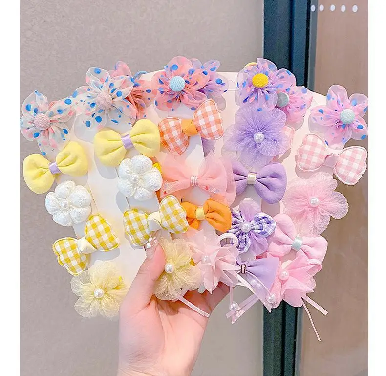 Children's Bow & Flower Hair Clips Set — feature 3